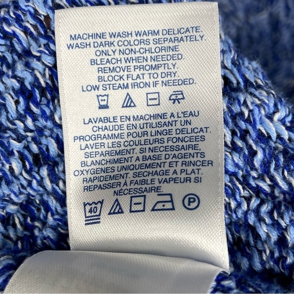 Land's End Drifter Women's Chunky Knit Crewneck Pullover Sweater‎ Size S/T Blue - Picture 6 of 6